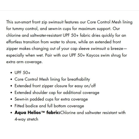 Coolibar Escalante Sleeveless Swimsuit, Blue S - Sun Protection, EUC, Zip Front - Picture 10 of 11